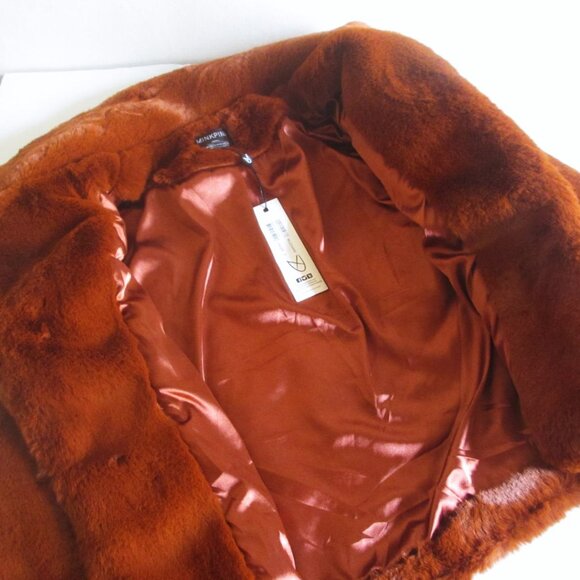 MINKPINK Faux Fur Jacket Size SMALL in Ginger New with tag $189 - Picture 10 of 12